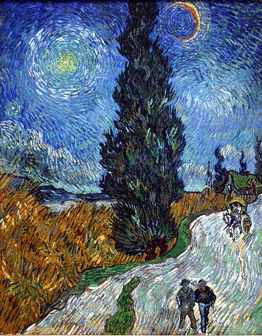Път с кипарис и звезда (1890) от Винсент ван Гог - Road with Cypress and Star (1890) by Vincent van Gogh