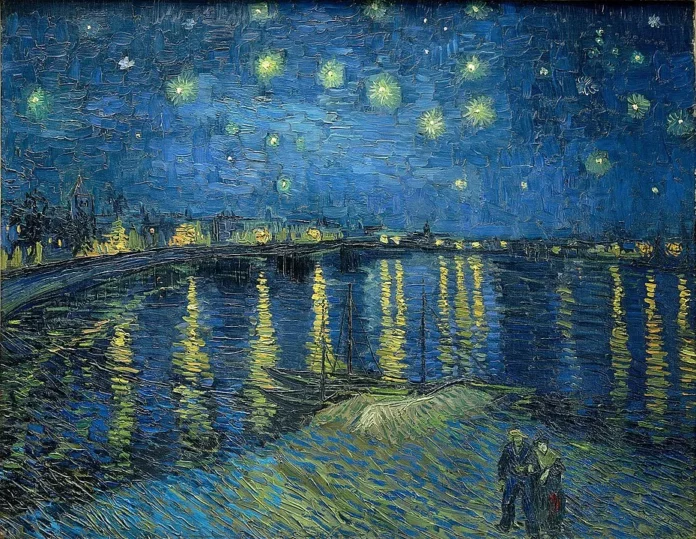 Звездна нощ над Рона (1888) от Винсент Ван Гог - Starry Night Over the Rhône (1888) by Vincent Van Gogh