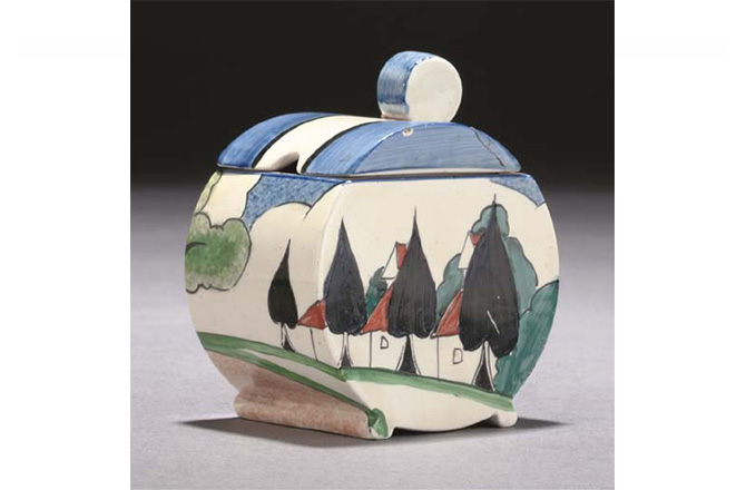 ARTMEDIA - A Clarice Cliff May Avenue Bonjour Preserve Pot and Cover